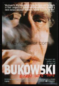 8m116 BUKOWSKI: BORN INTO THIS arthouse 1sh '03 huge close-up of Charles Bukowski!