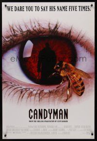 8m120 CANDYMAN DS 1sh '92 Clive Barker, creepy close-up image of bee in eyeball!