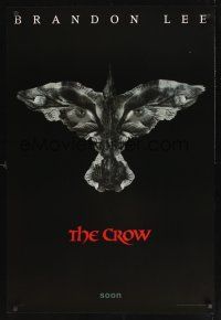 8m159 CROW teaser 1sh '94 Brandon Lee's final movie, cool eyes in bird artwork!