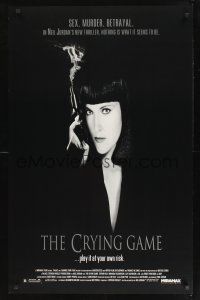8m162 CRYING GAME 1sh '92 Neil Jordan classic, great image of Miranda Richardson with smoking gun!