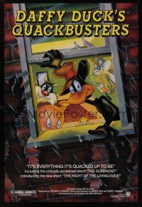 8m164 DAFFY DUCK'S QUACKBUSTERS 1sh '88 Mel Blanc, great cartoon art of Looney Tunes characters!