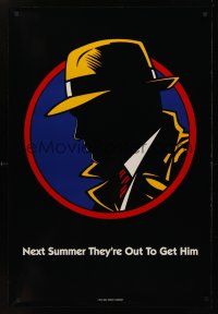 8m190 DICK TRACY Next Summer style teaser DS 1sh '90 profile art of Warren Beatty as classic detective!
