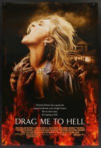 8m199 DRAG ME TO HELL DS 1sh '09 Sam Raimi horror, Alison Lohman being dragged down into flames!