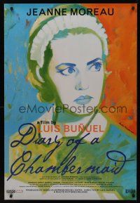 8m188 DIARY OF A CHAMBERMAID 1sh R00 art of Jeanne Moreau, directed by Luis Bunuel!
