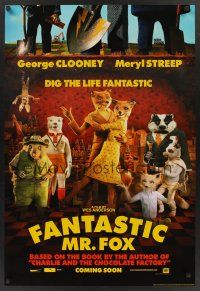 8m226 FANTASTIC MR. FOX teaser DS 1sh '09 Wes Anderson stop-motion, George Clooney, Meryl Streep!