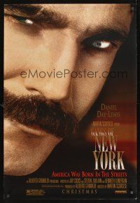 8m258 GANGS OF NEW YORK advance 1sh '02 Martin Scorsese, close-up of Daniel Day-Lewis!