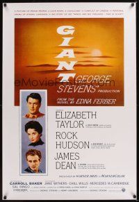 8m263 GIANT DS 1sh R05 James Dean, Elizabeth Taylor, Rock Hudson, directed by George Stevens!