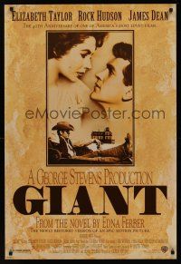 8m264 GIANT DS 1sh R96 James Dean, Elizabeth Taylor, Rock Hudson, directed by George Stevens!