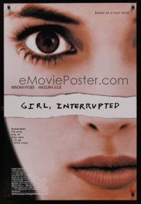 8m268 GIRL, INTERRUPTED DS 1sh '99 super close-up of mental patient Winona Rider!