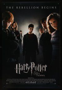 8m297 HARRY POTTER & THE ORDER OF THE PHOENIX advance DS 1sh '07 Daniel Radcliffe, Emma Watson!