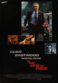8m325 IN THE LINE OF FIRE int'l DS 1sh '93 Clint Eastwood in the Secret Service, John Malkovich!