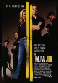 8m353 ITALIAN JOB int'l advance DS 1sh '03 Mark Wahlberg, sexy full-length Charlize Theron!