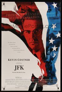 8m364 JFK advance DS 1sh '91 directed by Oliver Stone, Kevin Costner as Jim Garrison!