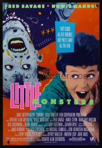 8m410 LITTLE MONSTERS 1sh '89 Richard Greenberg, image of Fred Savage & wacky monster!