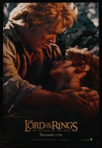 8m419 LORD OF THE RINGS: THE RETURN OF THE KING Sam/Frodo style teaser DS 1sh '03 Elijah Wood & Sean Astin!