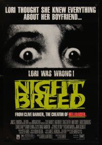 8m493 NIGHTBREED 1sh '90 Clive Barker, David Cronenberg, Craig Sheffer!
