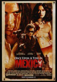 8m502 ONCE UPON A TIME IN MEXICO advance DS 1sh '03 Antonio Banderas, Johnny Depp, sexy Salma Hayek!