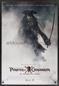 8m525 PIRATES OF THE CARIBBEAN: AT WORLD'S END advance DS 1sh '07 Johnny Depp as Captain Jack!