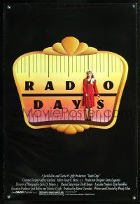 8m540 RADIO DAYS 1sh '87 Woody Allen, Dianne Wiest, New York City!