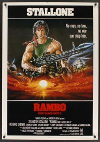 8m541 RAMBO FIRST BLOOD PART II int'l 1sh '85 no man, no law, no war can stop Sylvester Stallone!