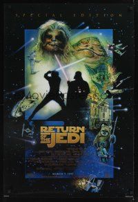 8m550 RETURN OF THE JEDI style D advance 1sh R97 George Lucas classic, Drew Struzan art!