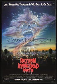 8m551 RETURN OF THE LIVING DEAD 2 advance 1sh '88 just when you thought it was safe, cool art!