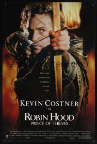 8m553 ROBIN HOOD PRINCE OF THIEVES int'l 1sh '91 cool image of Kevin Costner w/flaming arrow!