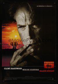 8m751 WHITE HUNTER, BLACK HEART DS 1sh '90 super close up of Clint Eastwood as director John Huston!