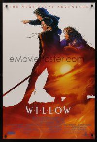 8m761 WILLOW int'l 1sh '88 George Lucas & Ron Howard directed, different Alvin art of Kilmer!