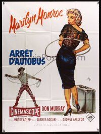 8p297 BUS STOP French 1p R80s great art of Don Murray roping sexy Marilyn Monroe by Geleng!