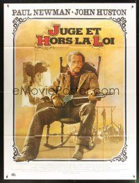 8p368 LIFE & TIMES OF JUDGE ROY BEAN French 1p '72 different art of Paul Newman by Ferracci!