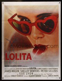 8p371 LOLITA REPRO French 1p '80s Stanley Kubrick, sexy Sue Lyon with heart sunglasses & lollipop!