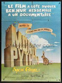 8p394 MONTY PYTHON & THE HOLY GRAIL French 1p '75 Terry Gilliam, John Cleese, art of Trojan bunny!