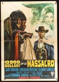8p002 $10,000 FOR A MASSACRE Italian 1p '67 Django, cool Renato Casaro spaghetti western artwork!