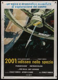 8p003 2001: A SPACE ODYSSEY Italian 1p R70s Stanley Kubrick, art of space wheel by Bob McCall!