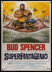 8p008 ALADDIN Italian 1p '86 wacky art of Bud Spencer & boy on flying carpet!