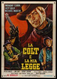 8p029 COLT IS MY LAW Italian 1p '65 Angel Del Pozo, cool spaghetti western art by Deamicis!