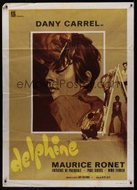 8p037 DELPHINE Italian 1p '69 artwork of troubled teen Dany Carrel by Mario Piovano!