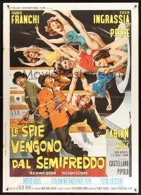 8p043 DR. GOLDFOOT & THE GIRL BOMBS Italian 1p '66 Mario Bava, Vincent Price & different sexy art!