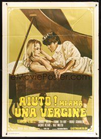 8p064 HOW TO PLAY THE SEDUCTION GAME Italian 1p '70 wacky art of couple making love in piano!