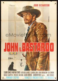 8p076 JOHN THE BASTARD Italian 1p '67 cool spaghetti western art by Rodolfo Gasparri!