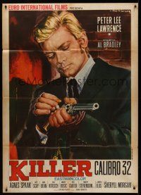 8p079 KILLER CALIBER 32 Italian 1p '67 art of Peter Lee Lawrence loading gun by Rodolfo Gasparri!!