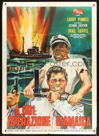 8p111 OUR MAN IN JAMAICA Italian 1p '65 art of top stars & exploding ship by Rodolfo Gasparri!