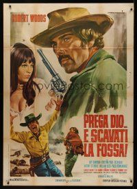 8p117 PRAY TO GOD & DIG YOUR GRAVE Italian 1p '68 great spaghetti western art by Mario Piovano!