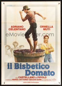 8p155 TAMING OF THE SCOUNDREL Italian 1p '80 Casaro art of Celentano stomping grapes for wine!