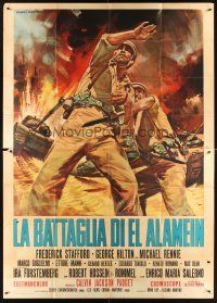 8p191 BATTLE OF EL ALAMEIN Italian 2p '68 different art of soldiers & tanks by Mario Piovano!