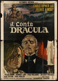 8p200 COUNT DRACULA Italian 2p '70 directed by Jesus Franco, art of vampire Christoper Lee by Mos!