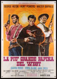 8p216 HALLELUJA FOR DJANGO Italian 2p '67 cool art of cowboys & priest with gun by Symeoni!