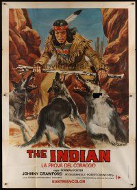 8p224 INDIAN PAINT Italian 2p 1978 1st release Mafe art of Native American Johnny Crawford fighting wolves!