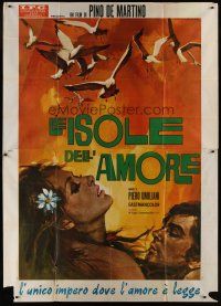 8p229 LE ISOLE DELL'AMORE Italian 2p '70 art of birds flying over lovers by Rodolfo Gasparri!